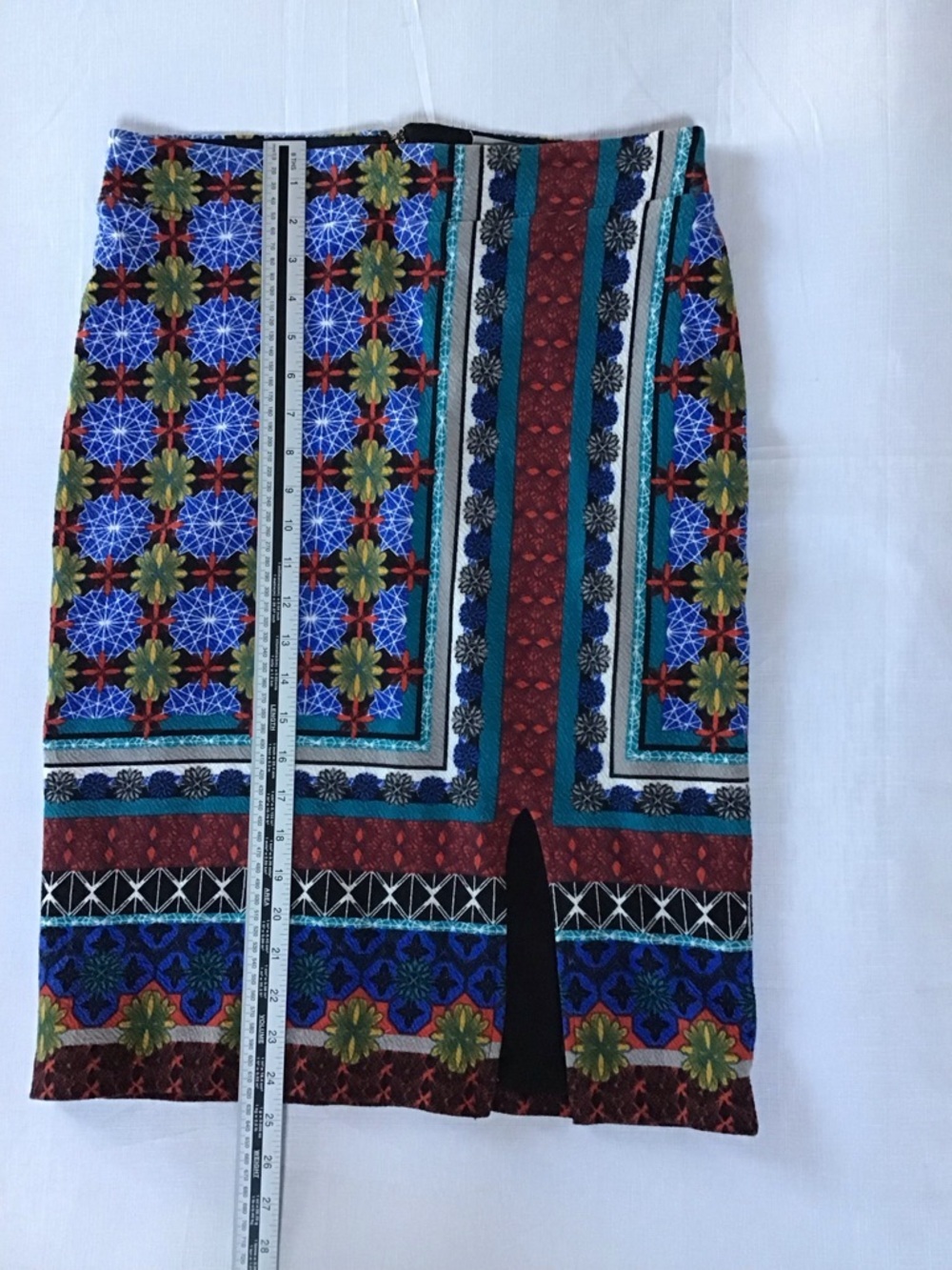 Anthropologie  Maeve women Blue  Patterned Pencil Skirt size M - Picture 5 of 8